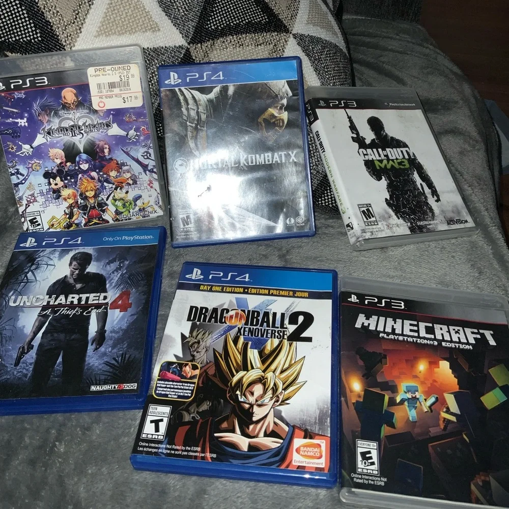 Sony PS4 Game Lot with Blue Cases Featuring Dragon Ball Xenoverse 2